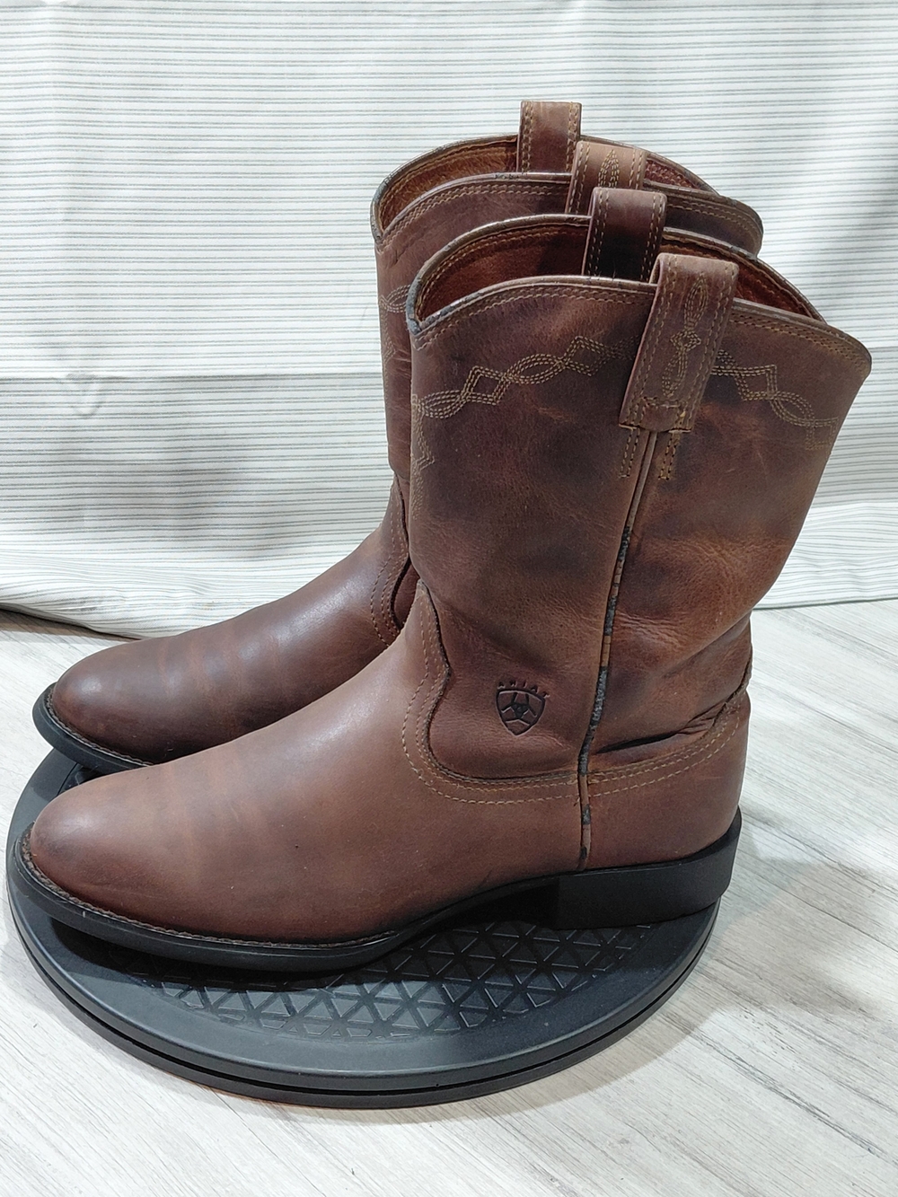Ariat Womens Heritage Roper Brown Leather Western Boots Mid Calf 10" Shaft W9.5B
